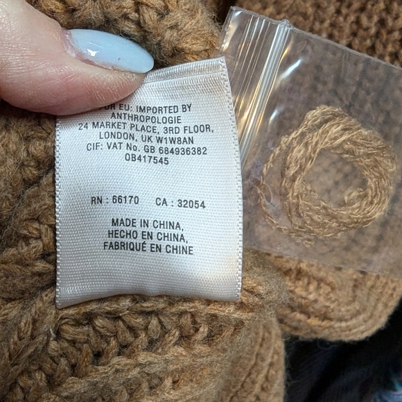 NWOT Anthropologie Moth Camel Shaker Knit Alpaca Blend Sweater Vest  XL - Picture 10 of 10